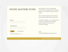 Tablet Screenshot of nichemastersfund.com